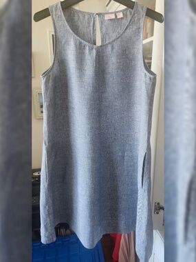 Women's 100% linen sleeveless dress - size 4